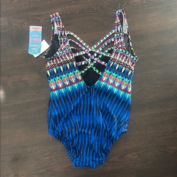 Swim Solutions Multicolor One-Piece Swimsuit - Picture 4 of 8